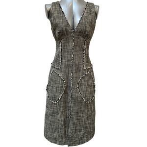 Rachel Roy Tweed Sleeveless Gray Dress Women's Size 4